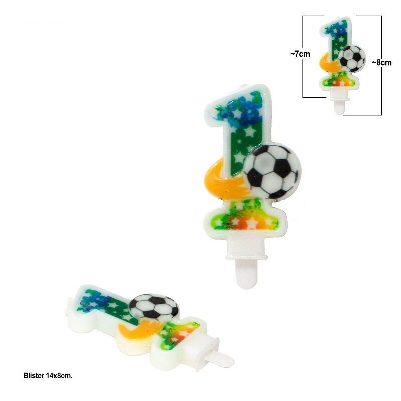 Vela futbol con numero cumpleaños