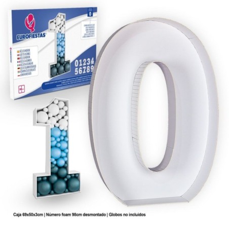 Numero blanco para meter globos 90 cm Tus disfraces baratos