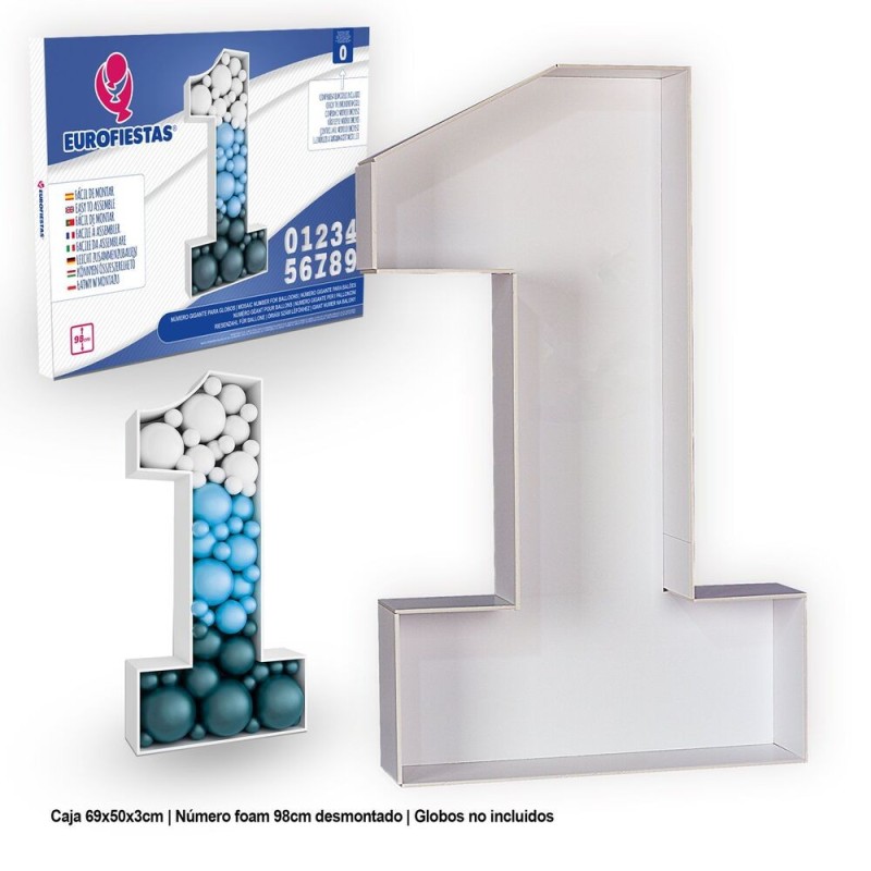 Numero blanco para meter globos 90 cm