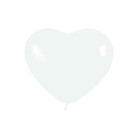 Globo corazon blanco latex 30 cm 12  50 unidades 7703340628011 R12 FCOR 005