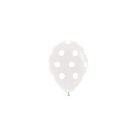 Globos transparentes con puntos blancos r12 30cm 7703340110288 R12 PT