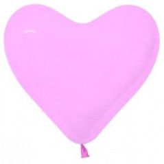 Globo corazon rosa latex 30 cm 12  50 unidades 7703340628127 R12 FCORZ 009