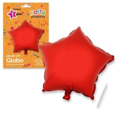 Globo estrella rojo de 49 x 46 cm helio o aire 8424345684381 68438