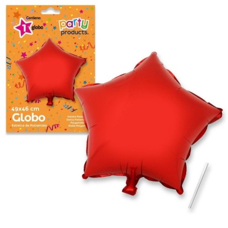 Globo estrella rojo de 49 x 46 cm helio o aire 8424345684381 68438