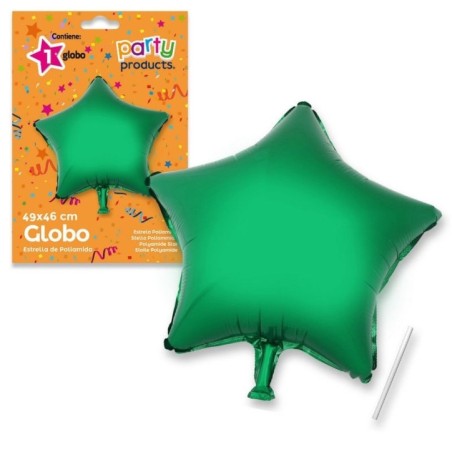Globo estrella verde de 49 x 46 cm helio o aire 8424345684411 68441