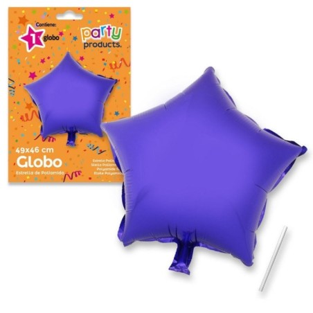 Globo estrella morado de 49 x 46 cm helio o aire 8424345684428 68442