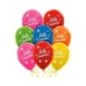 Globos feliz cumpleaños colores metalicos 12 uds 30 cm