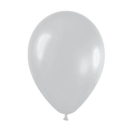 Globo satin plata de 30 cm serpentex bolsa 12 unidades 7703340236735 R12 481 12