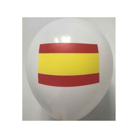 Globos blancos bandera de espana 30 cm 12 uds 7703340150178 R12 ESPA