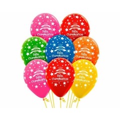 Globos feliz cumpleanos tarta 12 uds de 30 cm sempertex 7703340122922 R12 CUMT