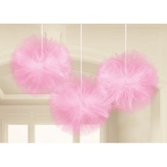 Pompom rosa de Tul fino para decoraciones 3 uds 13051698355 180182 109