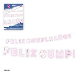 Guirnalda Feliz cumpleanos tonos rosas 3 metros 8435127224398 22439