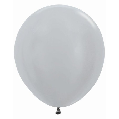 Globo R18 plata Sempertex 45 cm 6 uds 7703340166636 R18 481