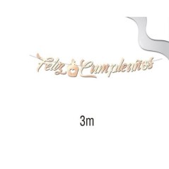 Guirnalda feliz cumpleanos rosa dorado 3 metros 8433584516278 51627