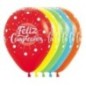 Globos feliz cumpleaños colres 12 uds 30 cm