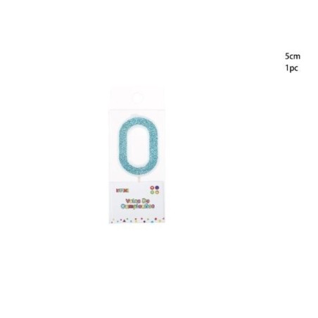 Vela tarta azul purpurina