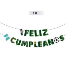 Guirnalda Feliz cumpleanos fubol 3 metros 8433584922567 92256