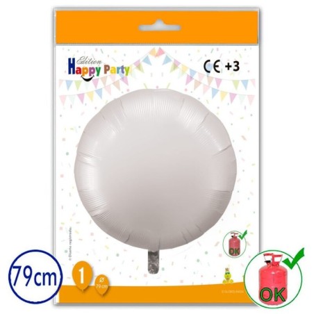 Globo circulo blanco satin gigante 79 cm 8429412047632 406 S28X1GR