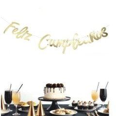 Guirnalda feliz cumpleanos oro 180 cm 8433584950409 95040