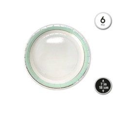 Platos blancos borde verde 6 uds 18 cm 8433584549269 54926