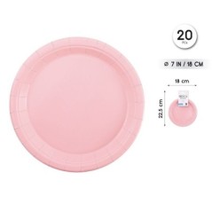Platos Rosa pastel 20 uds 18  cm 8433584944095 94409
