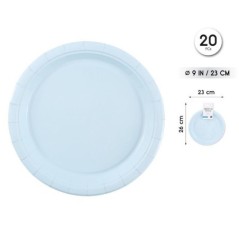 Platos Azul grisaceo 20 uds 23 cm 8433584944200 94420