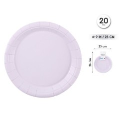 Platos Lila 20 uds 23 cm 8433584944323 94432