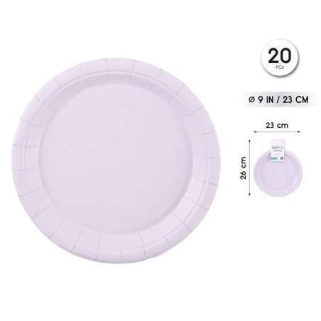 Platos Lila 20 uds 23 cm 8433584944323 94432