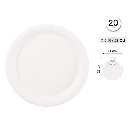 Platos blancos 20 uds 23 cm 8433584944408 94440