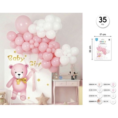 Set decoracion baby shower nina 35 piezas 8433584957576 95757