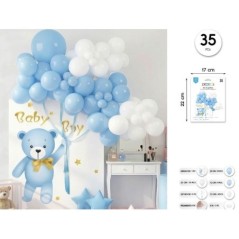 Set decoracion baby shower nino 35 piezas 8433584957583 95758