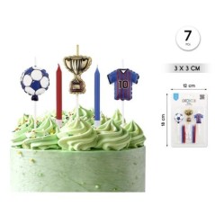 Velas futbol cumpleanos 7 piezas barcelona 8433584959020 95902