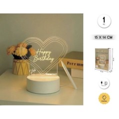 Tablero mensajes con luz corazon 15 cm 8433584964383 96438