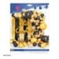 Set globos y cortina oro y negro 90 piezas