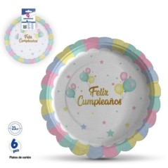 Platos feliz cumpleanos pastel 8 uds 23 cm 8435127336759 33675