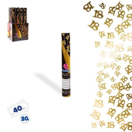 Canon de confeti oro 18 cumpleanos 40 cm 8447196338838 33883