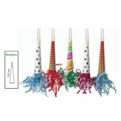 Trompeta piruli metalizada con flecos  52030 100