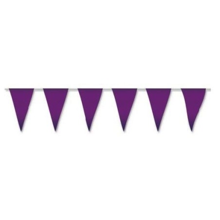Banderas triangulares plastico morado 5 metros 50 20x30 cm 8422935600629 60062