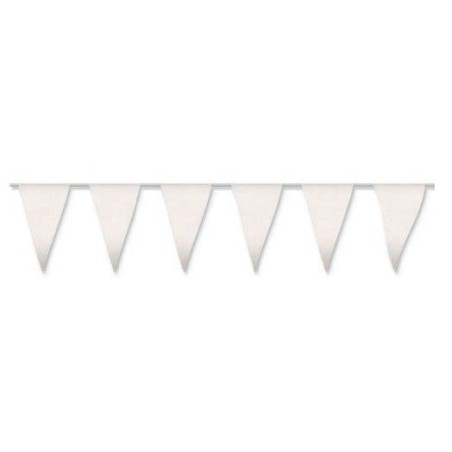 Banderas triangulares plastico blanco 5 metros 20x30 cm 8422935600650 60065