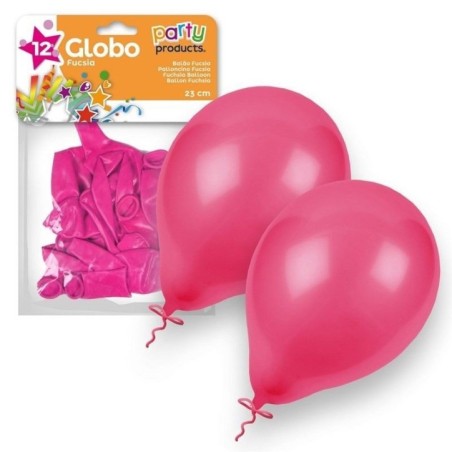 Globos fucsia 12 unidades 23 cm 9  latex 8424345683872 68387