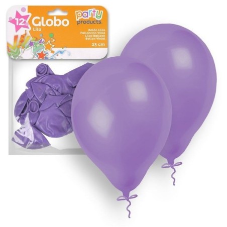 Globos lila 12 unidades 23 cm 9  latex 8424345684039 68403