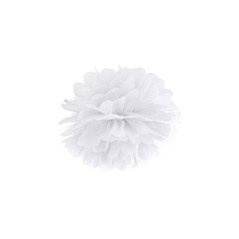 Pom pom blanco de papel de 25 cm para decoraciones 5901157469182 PP25 008