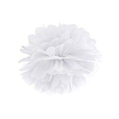Pom pom blanco de papel de 35 cm para decoraciones 5901157469199 PP35 008