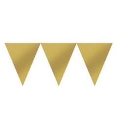 Banderin triangular oro de papel 4.5 mt x 16 cm guirnalda 13051683610 120099 19 55