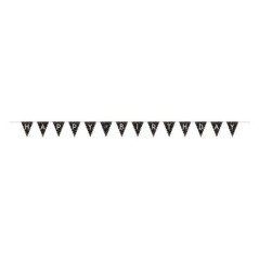 Banderin triangular happy birthday edad personalizable negro oro 3.96 mt 13051791421 120331