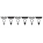 Banderin triangular negro y blanco personalizable con letras