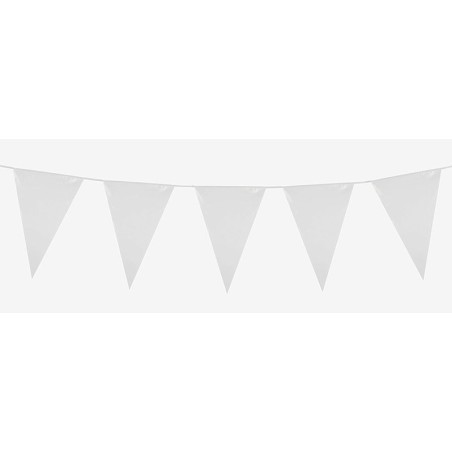Guirnalda banderines triangulares blancas 10 metro 45x30 cm 8712026747815 74781