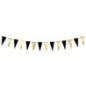 Guirnalda triangular banderines oro y negros 215 cm
