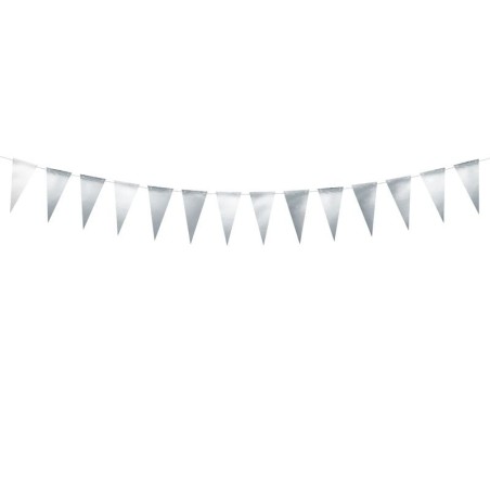 Banderin triangular plata de 13 cm 2