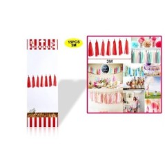 Guirnalda flecos roja 3 metros 15 pz 8800884035387 403538